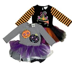 Emily Rose Baby Girls Halloween Dress Bundle Tulle Tutu Colorful Embroidered